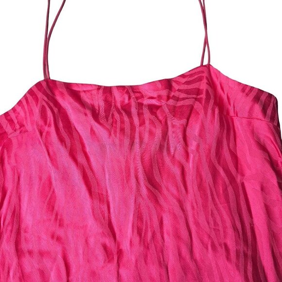Rotate Birger Christiansen Zebra Print Spaghetti-Strap Dress Pink Women Size 8 - Picture 11 of 11